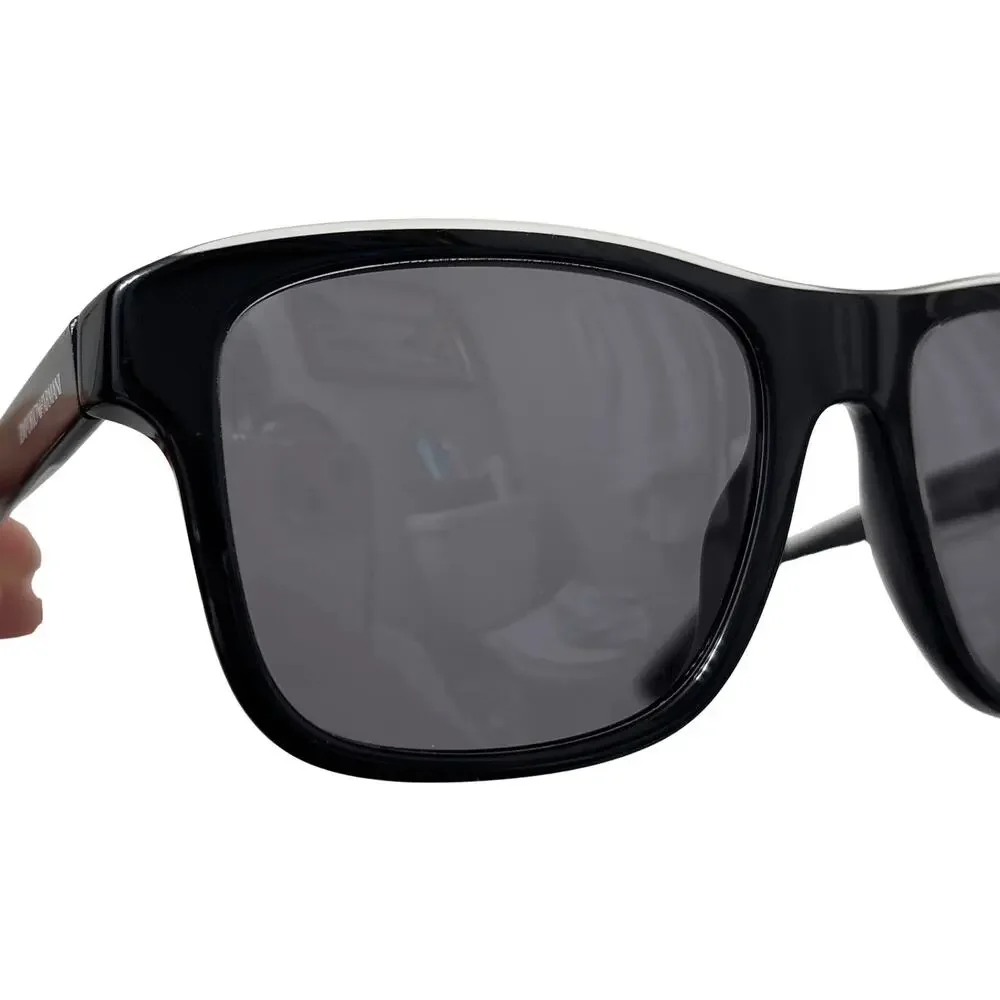 Emporio Armani Shiny Black Top Crystal Dark Gray Polarized Sunglasses EA 4208
